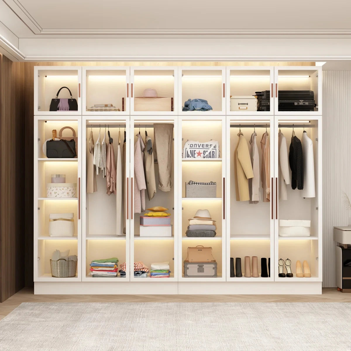 LUSTRE – Pristine White Six Door Modular Wardrobe
