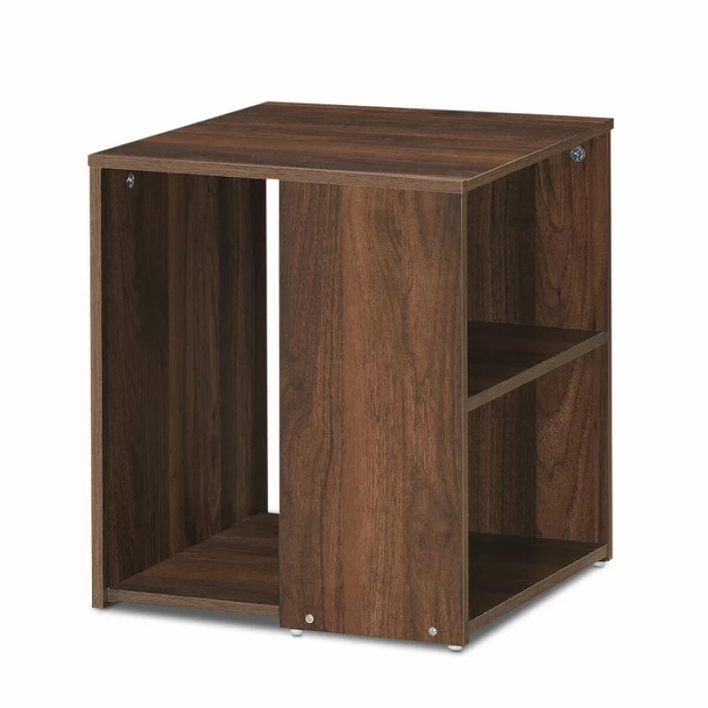 EQUALIN - Storage End Table Dark Brown