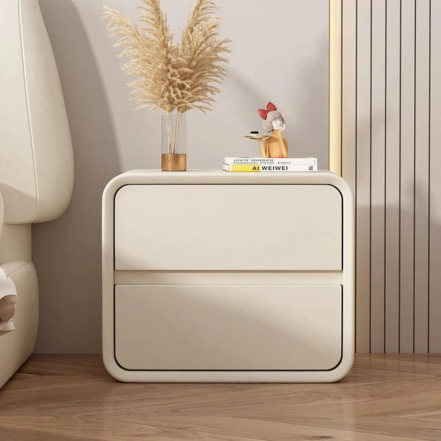 FLECT – Curved Edge Sleek Ivory Nightstand