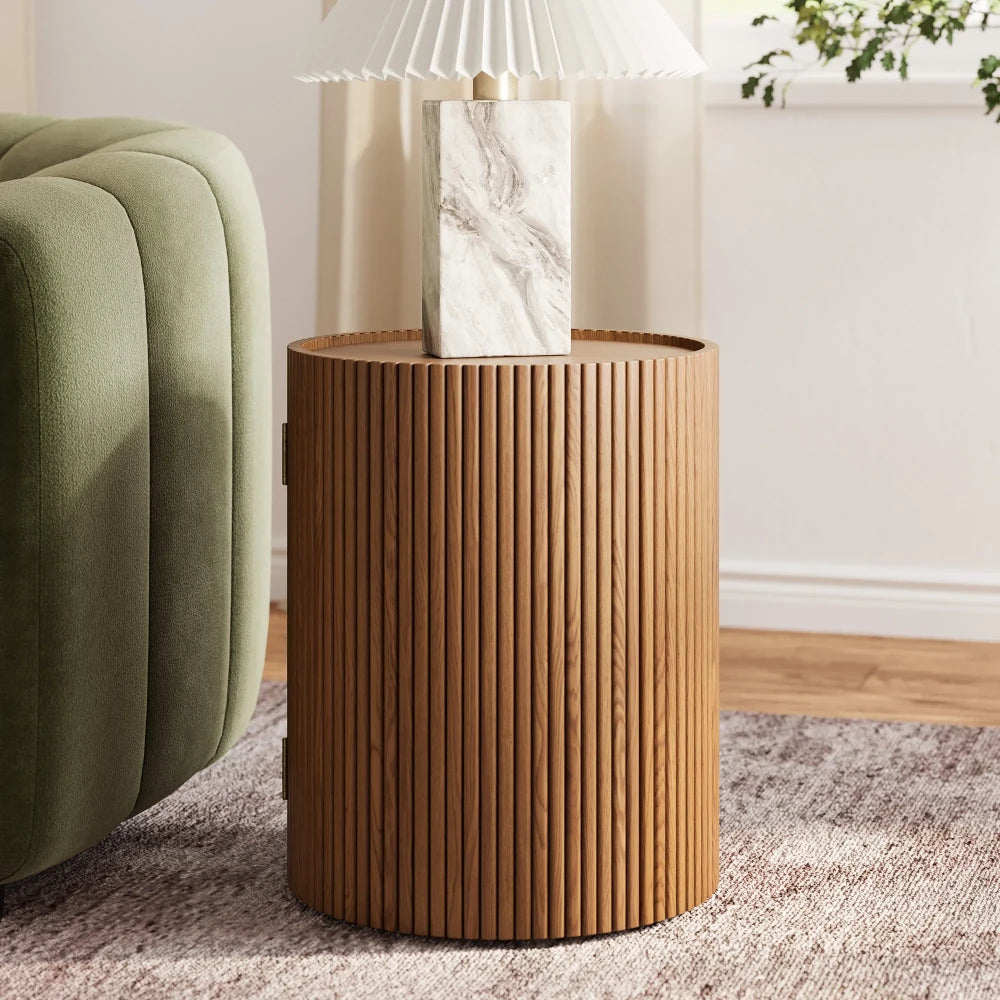 SOJORN – Classic Contemporary Style Round Storage End Table