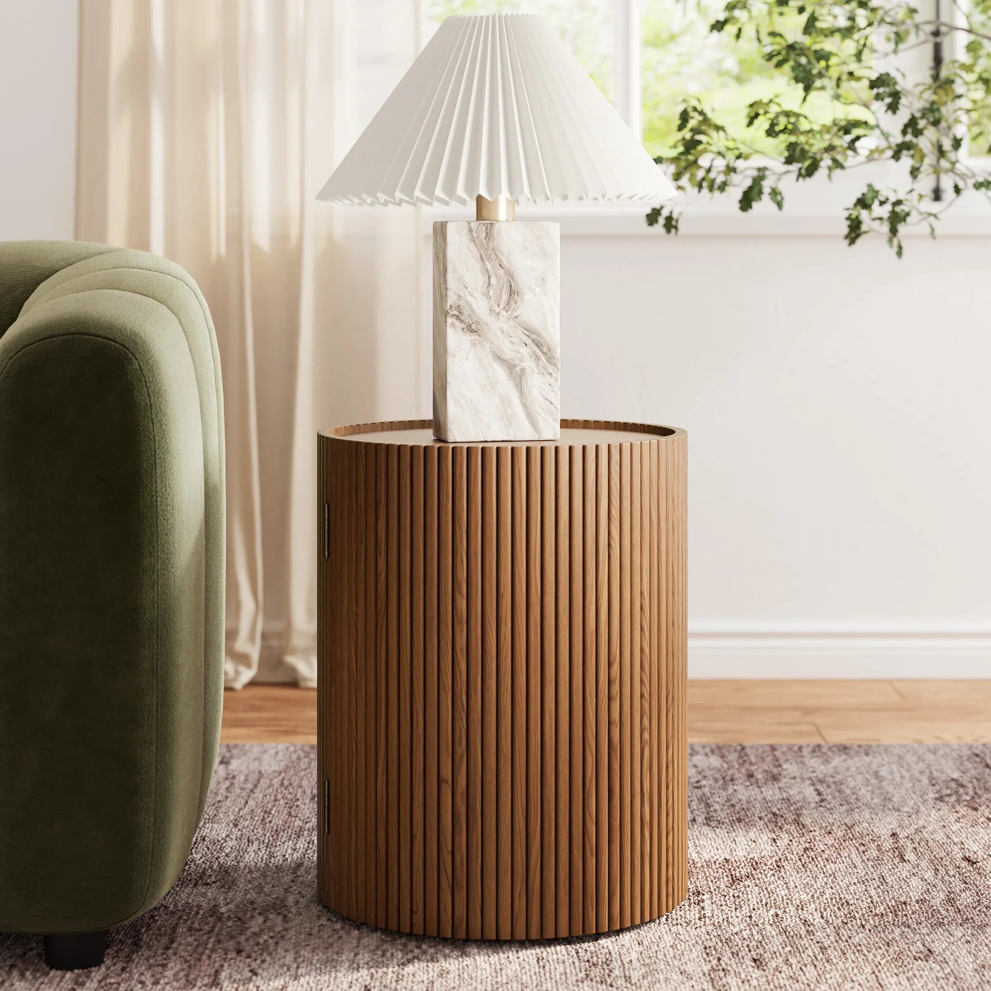 SOJORN – Classic Contemporary Style Round Storage End Table