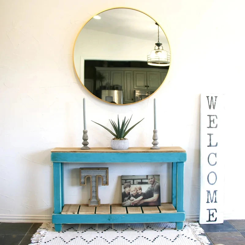 AFRA – Blue & Oak Solid Wood Console Table