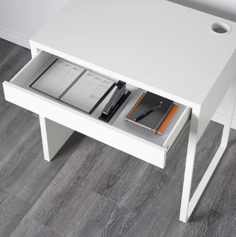 MARION – Single drawer Writing Table with Metallic Base