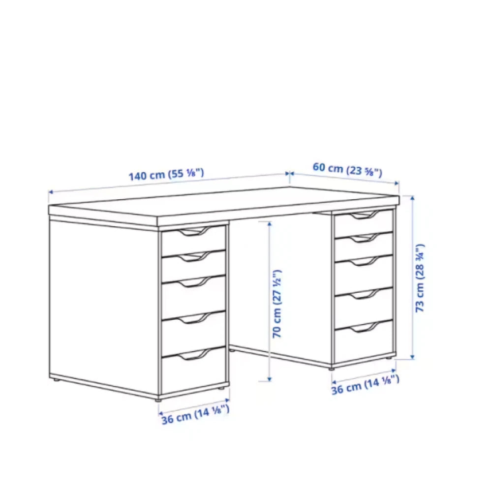 REBAL – Work Table with Chest of Drawer Combo