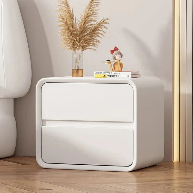 FLECT – Curved Edge Sleek Ivory Nightstand