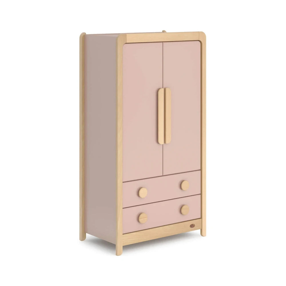 SALLY – Chunky Style Dusty Pink & Oak Brown Kids Wardrobe