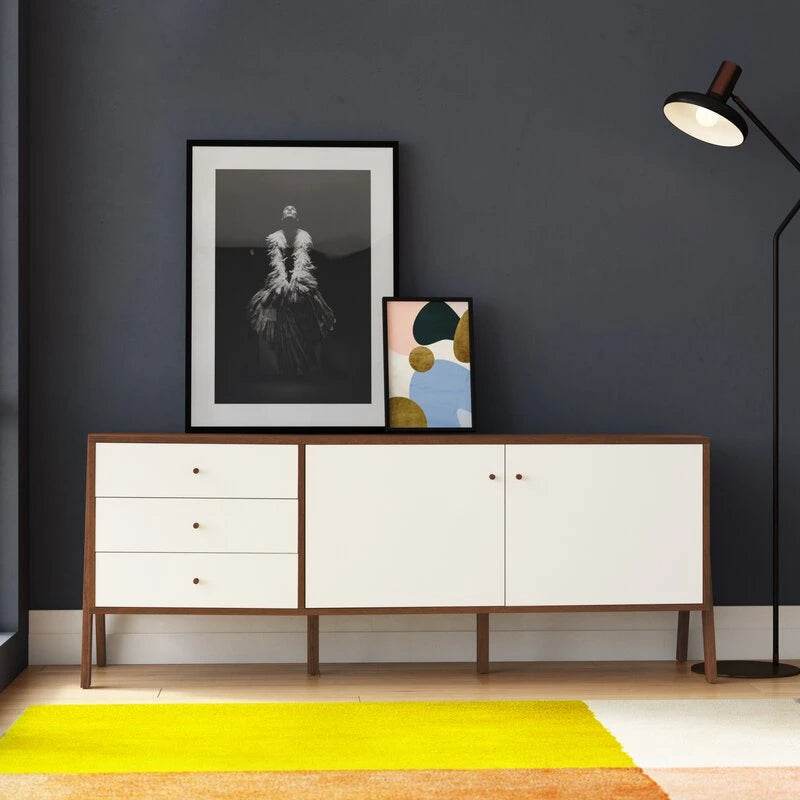 SIGMAT – White & Walnut Brown Matt Lacquer Finish Side Board