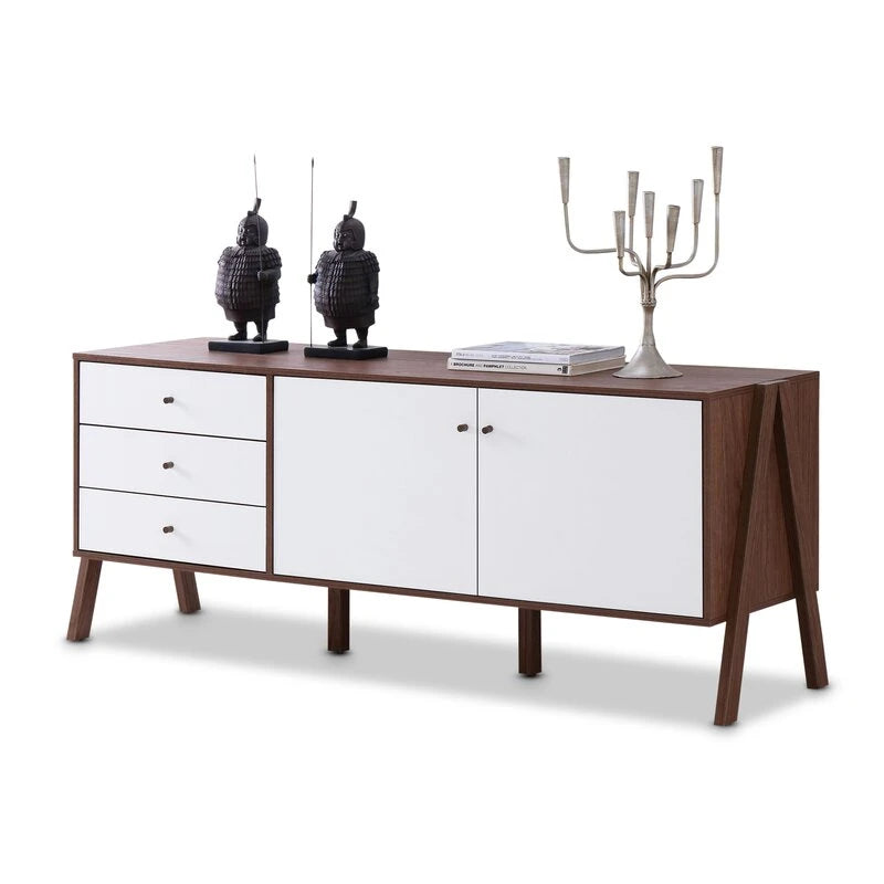 SIGMAT – White & Walnut Brown Matt Lacquer Finish Side Board