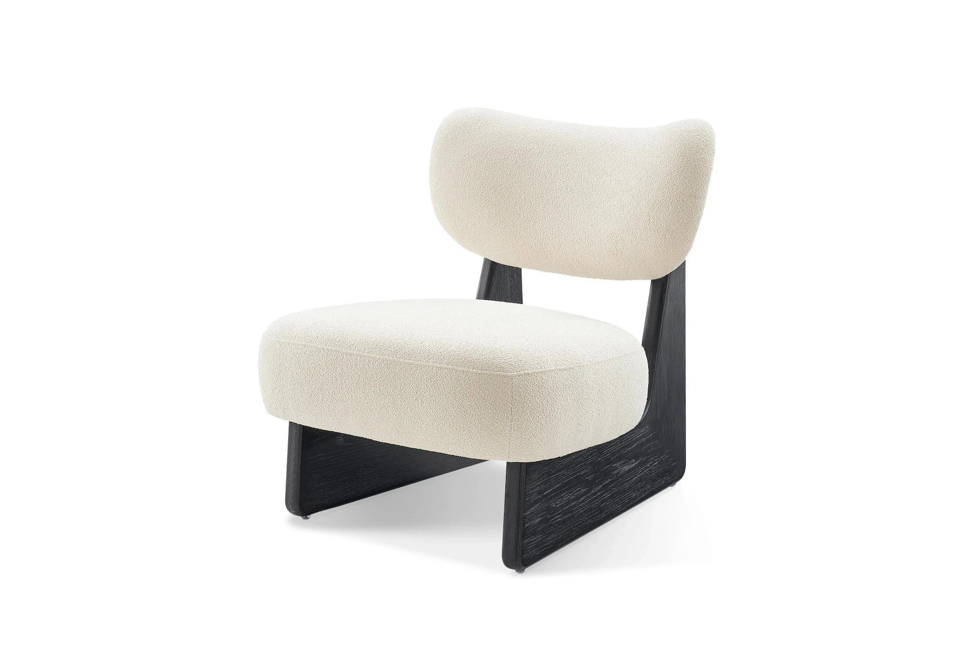 LUMA – Angled Base Off White & Black Modern Accent Chair