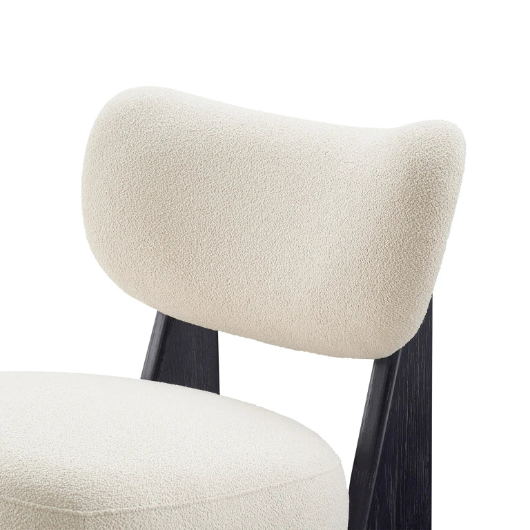 LUMA – Angled Base Off White & Black Modern Accent Chair