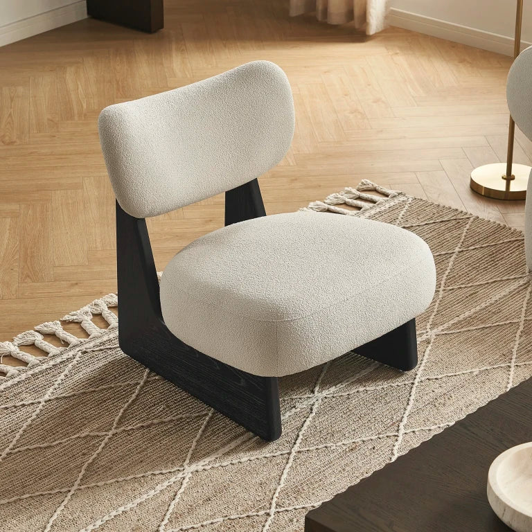 LUMA – Angled Base Off White & Black Modern Accent Chair