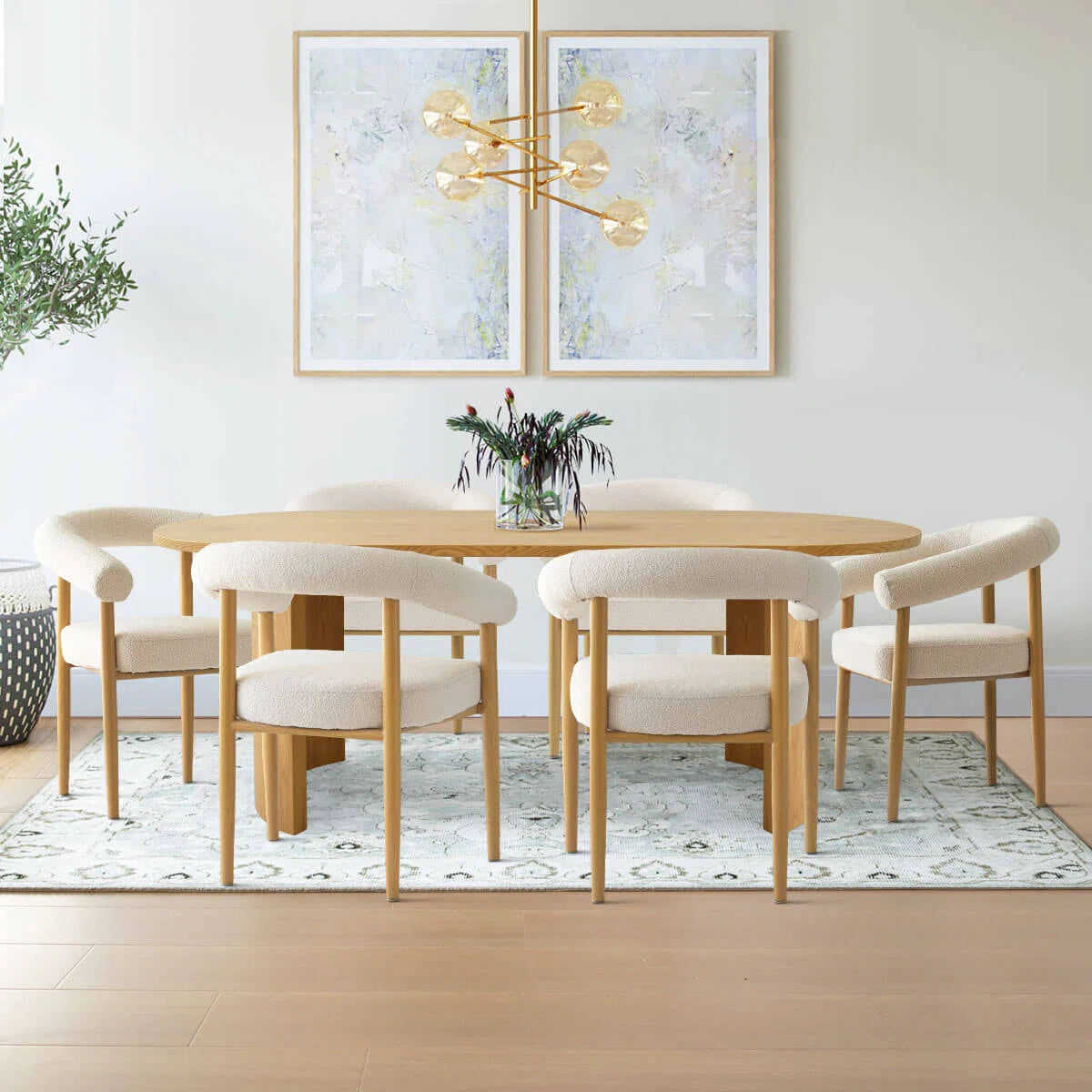 CHORD – Minimalist Design Oak Brown Dining Table Set