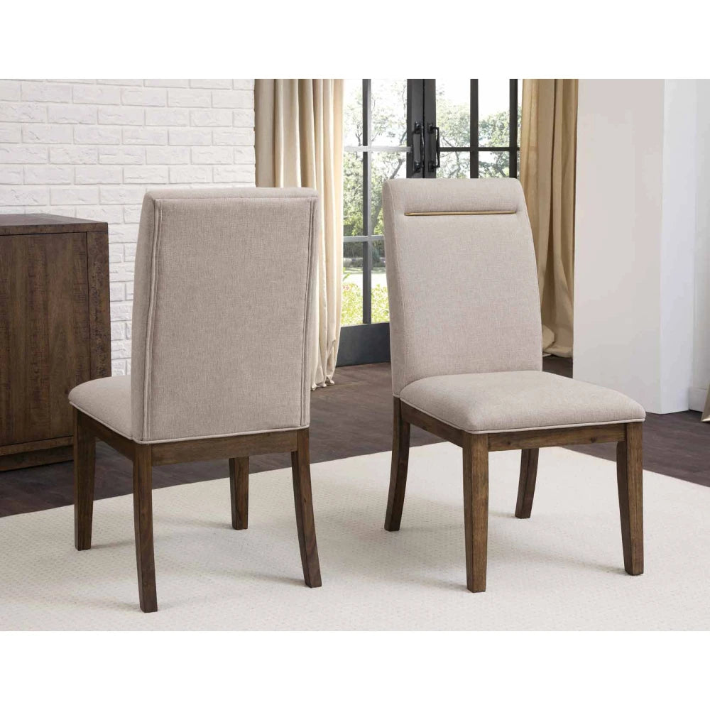 FORTE – Modern Style Medium Brown & Beige Dining Table Set