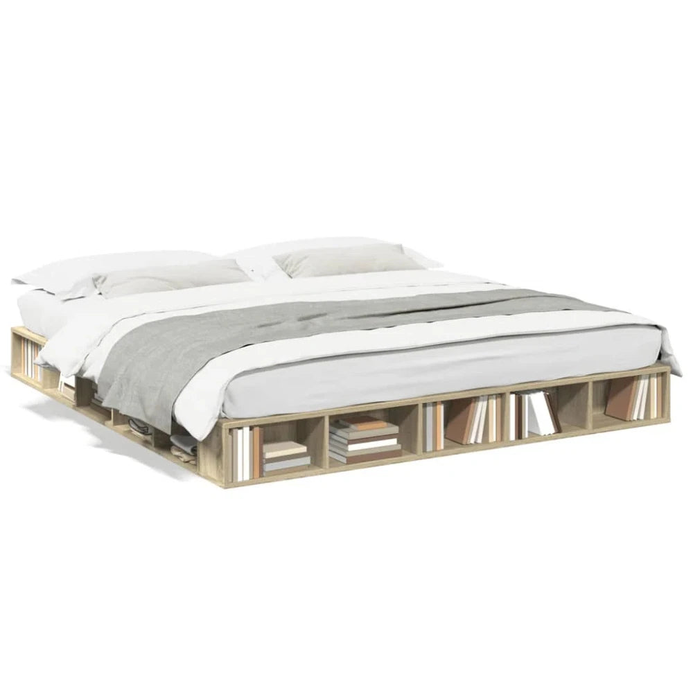 OAKLYN – King Size Platform Bed with Open Compartments
