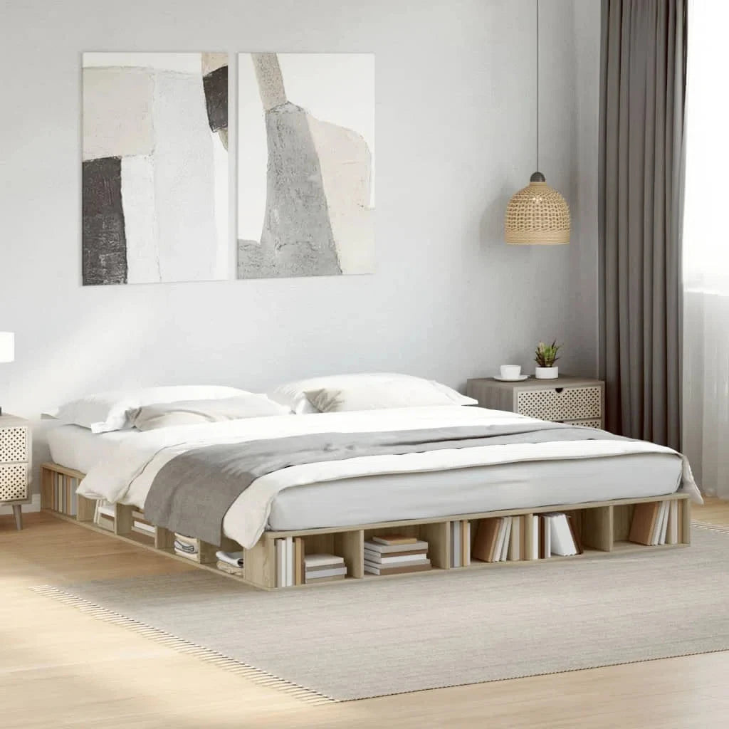 OAKLYN – King Size Platform Bed with Open Compartments