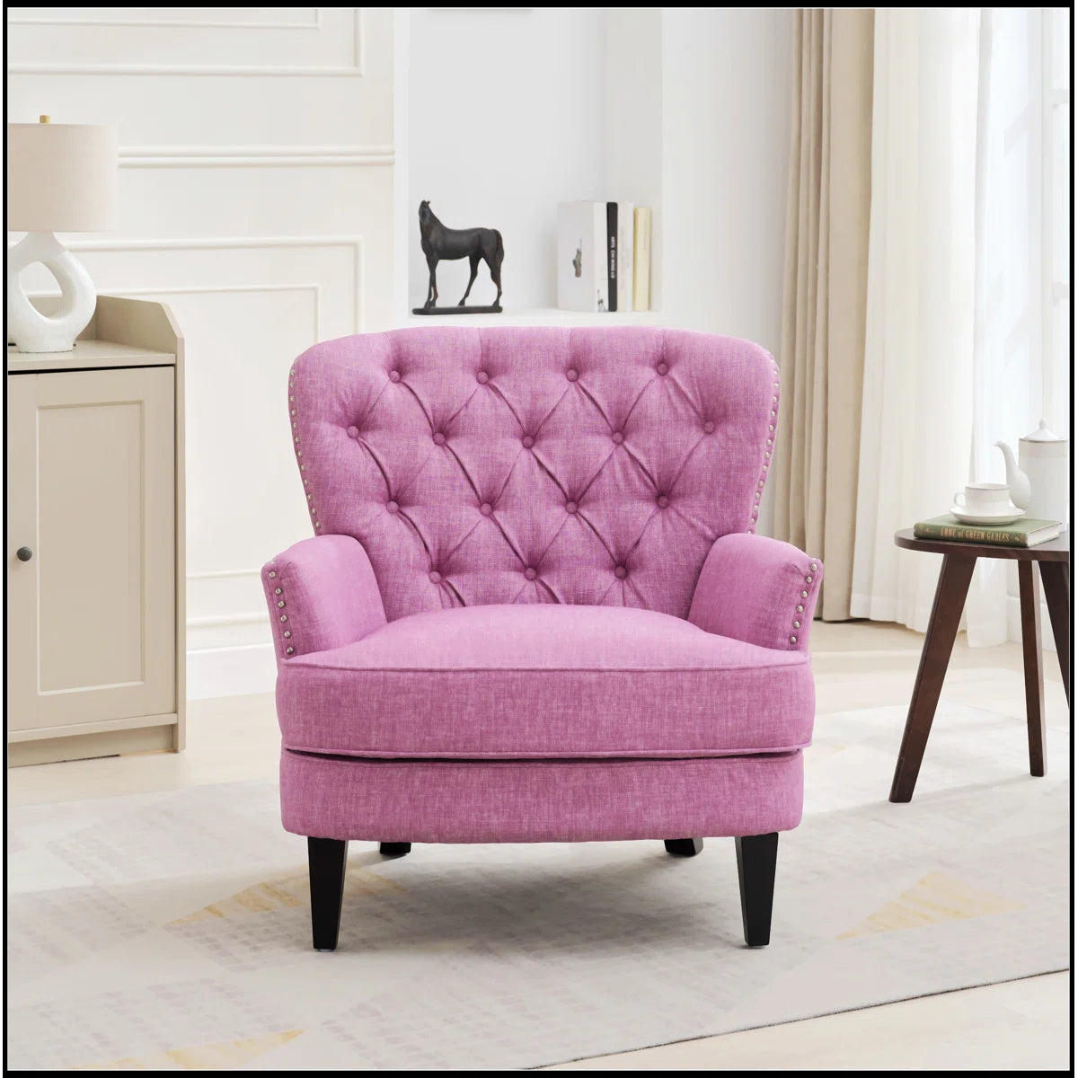 PALMARY – Purple Modern Flared Arm Sofa Chair