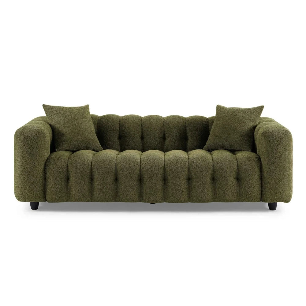 BUBELLA – Modern Bubble Style Green Three Seater Couch