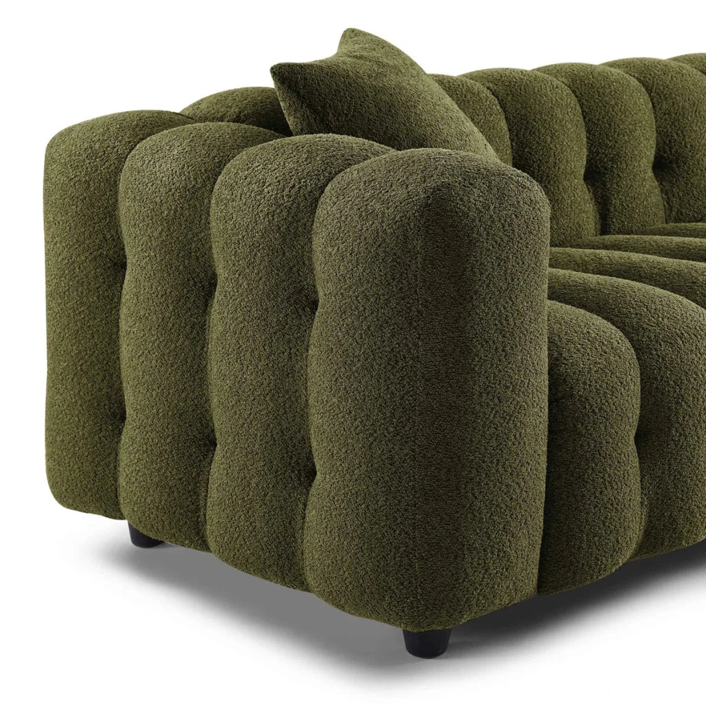 BUBELLA – Modern Bubble Style Green Three Seater Couch