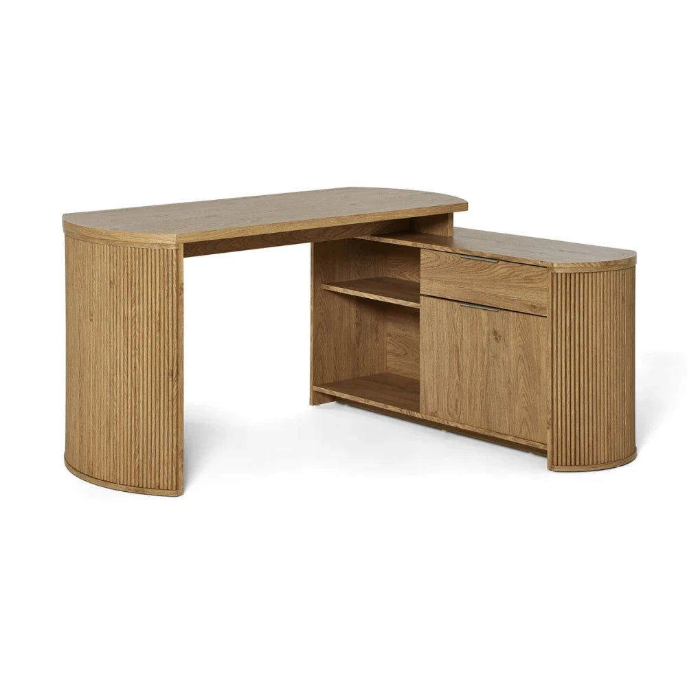 ALVIO – L-Shape Manager Table with Credenza Storage