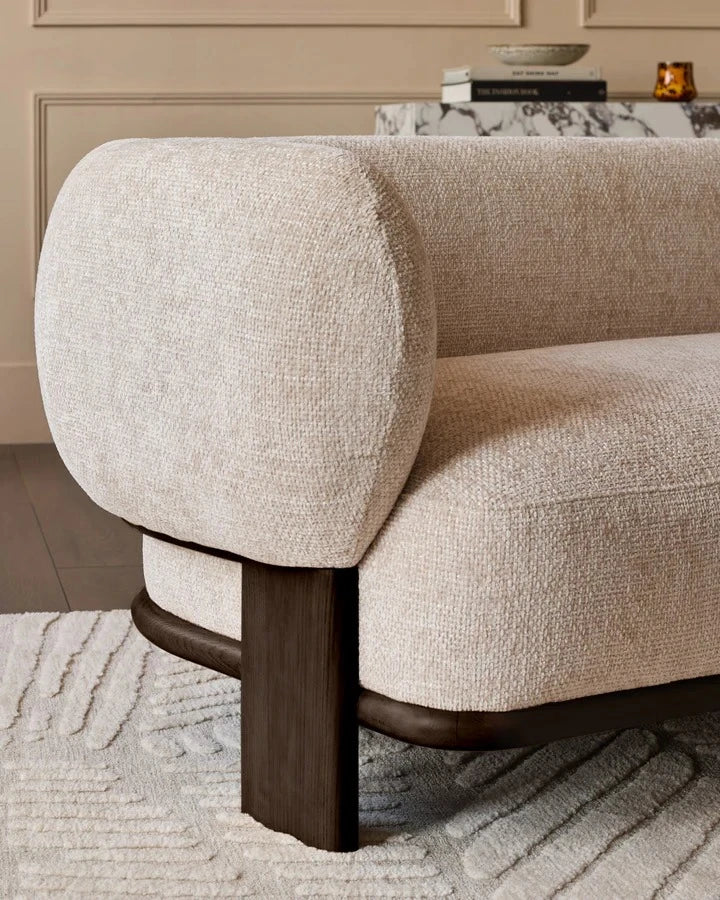 JADEN – Off White Sculpted Two Seater Sofa