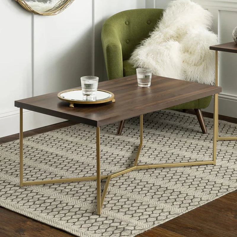 AGER - Crossed Legs Gold Frame Coffee Table