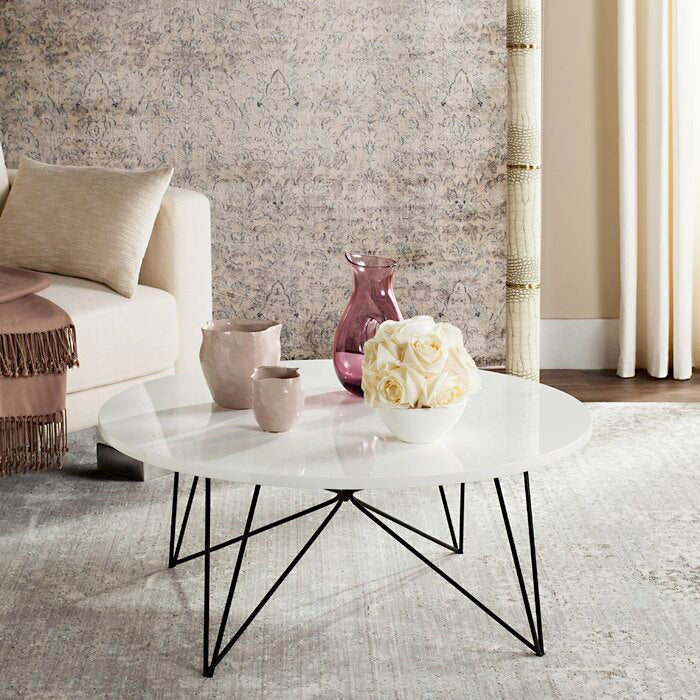 MOLCOTT - Round Coffee Table with Hairpin Legs