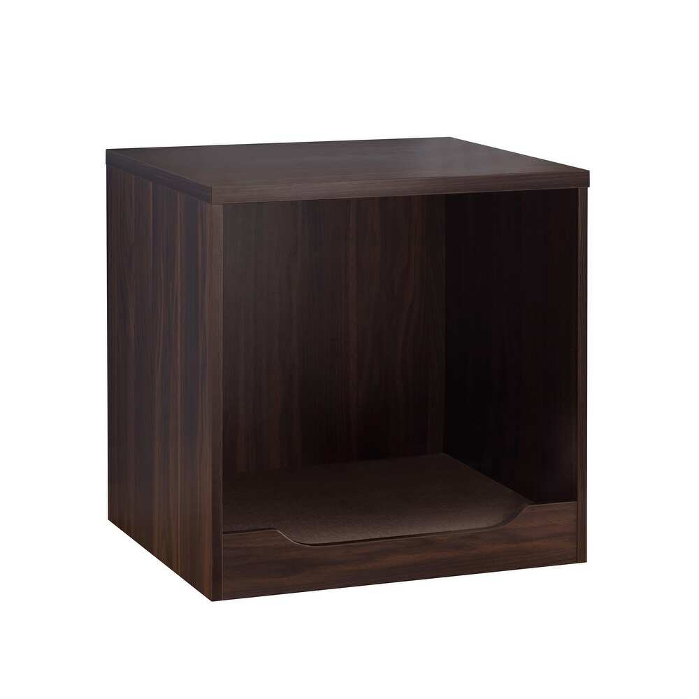 CUPLIN - Small Side Storage End Table Dark Brown