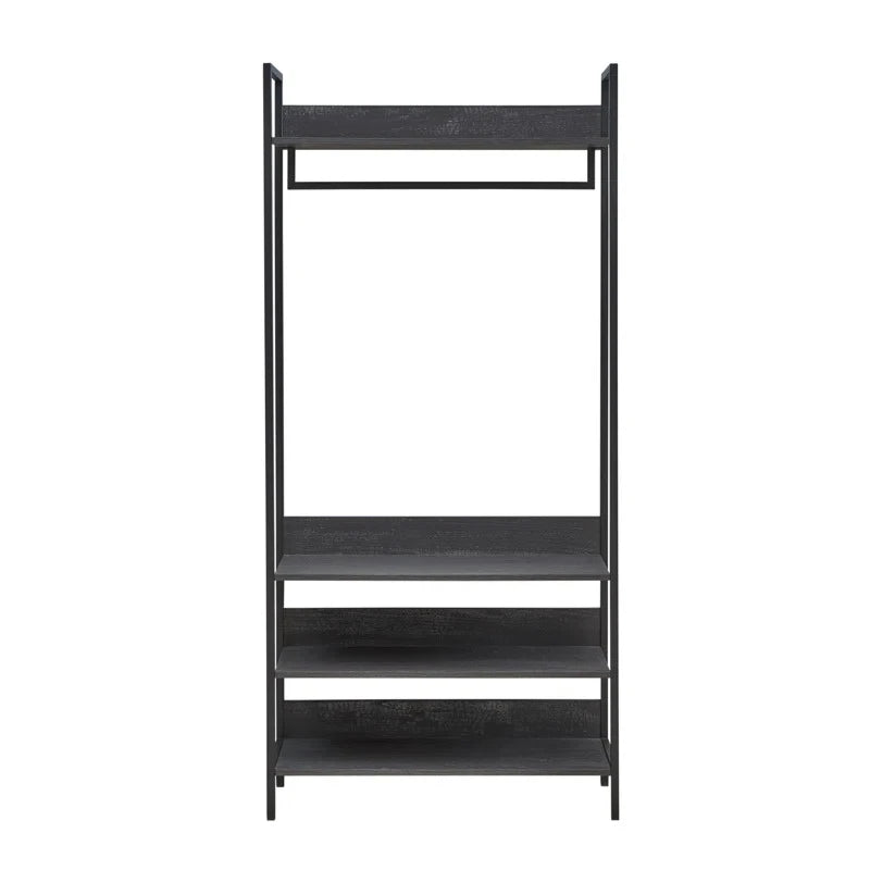 WINDSOR – Black Industrial Style Metallic Frame Cloth Hanging Rack