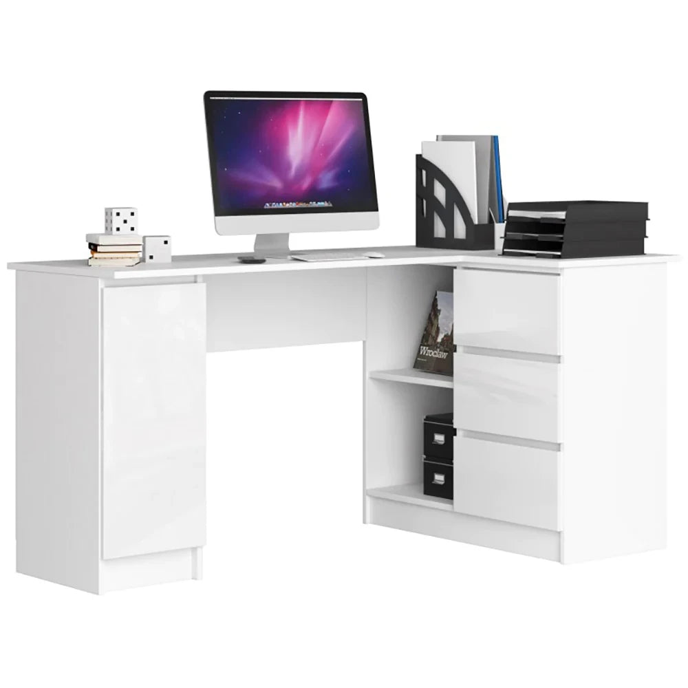 BATU – White L Shaped Corner Desk