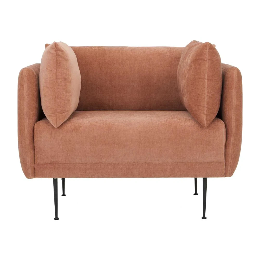VORRIN – Rustic Orange Low Back Style Sofa Chair