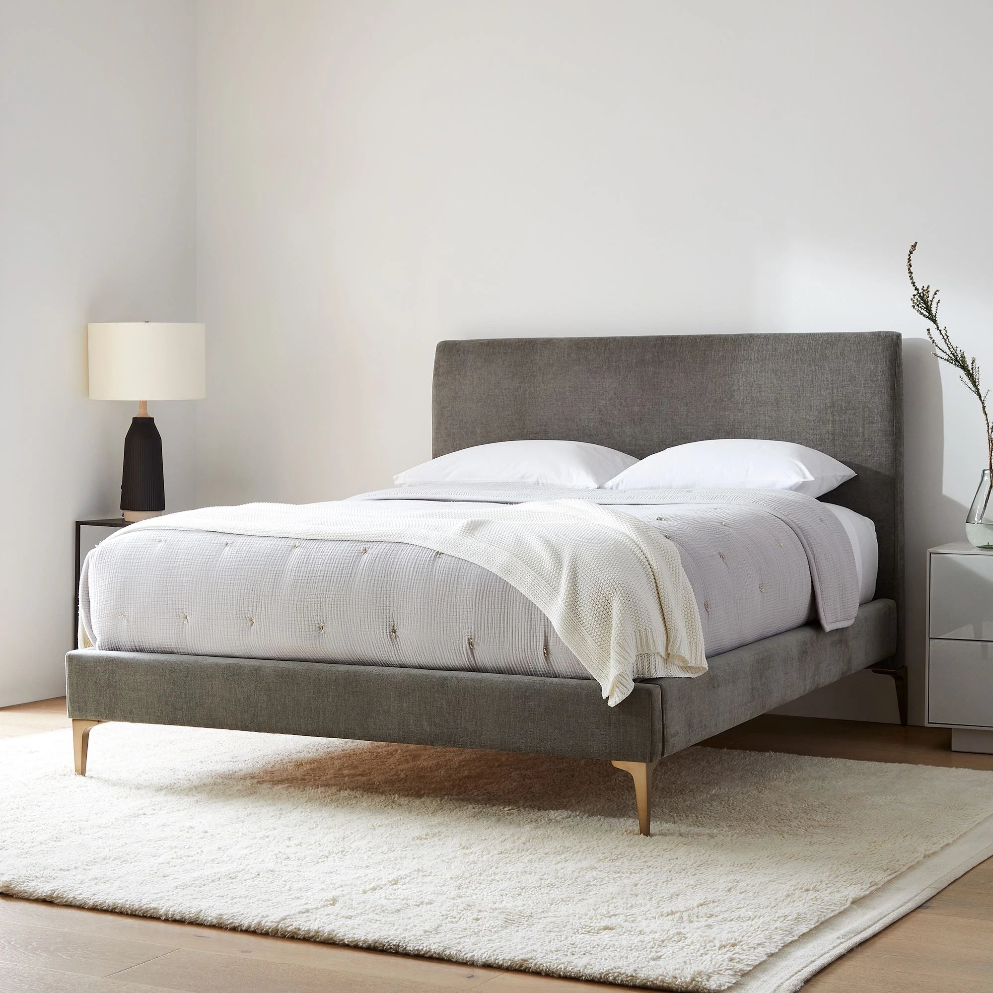 ASHEN – Dark Grey Minimalist Design King Size Bed