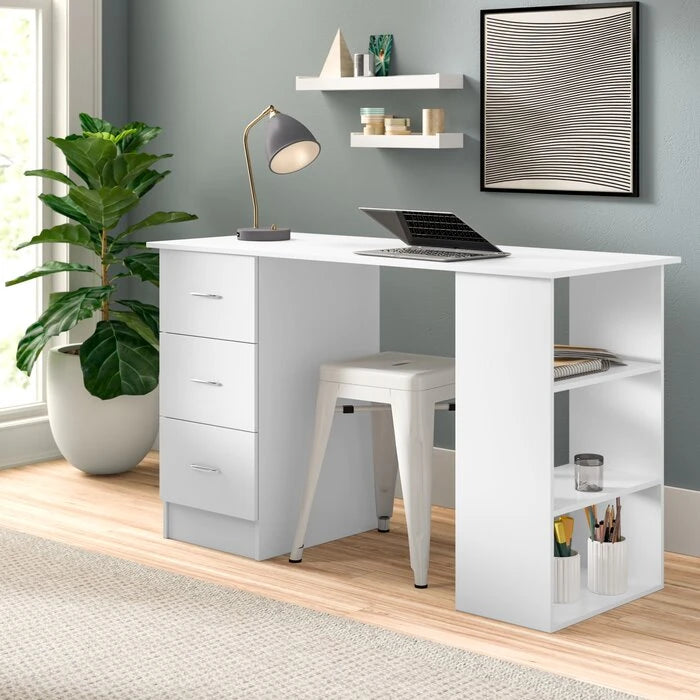 AUBINA – Open Shelves Writing Desk with Storage drawers