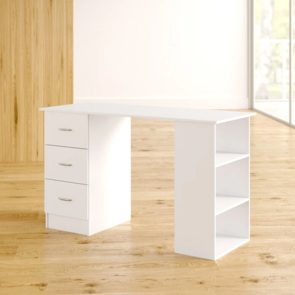 AUBINA – Open Shelves Writing Desk with Storage drawers