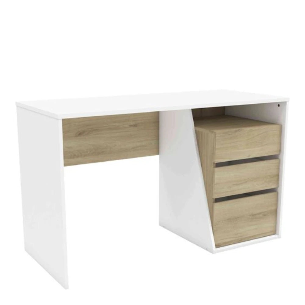 QUERCUS – White & Oak Brown Modern Computer Table