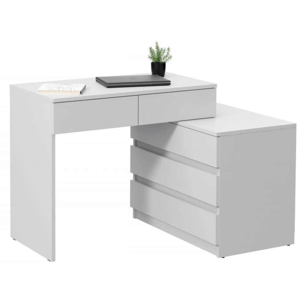 COUZE – L Shaped Work Table wit Multiple Drawers