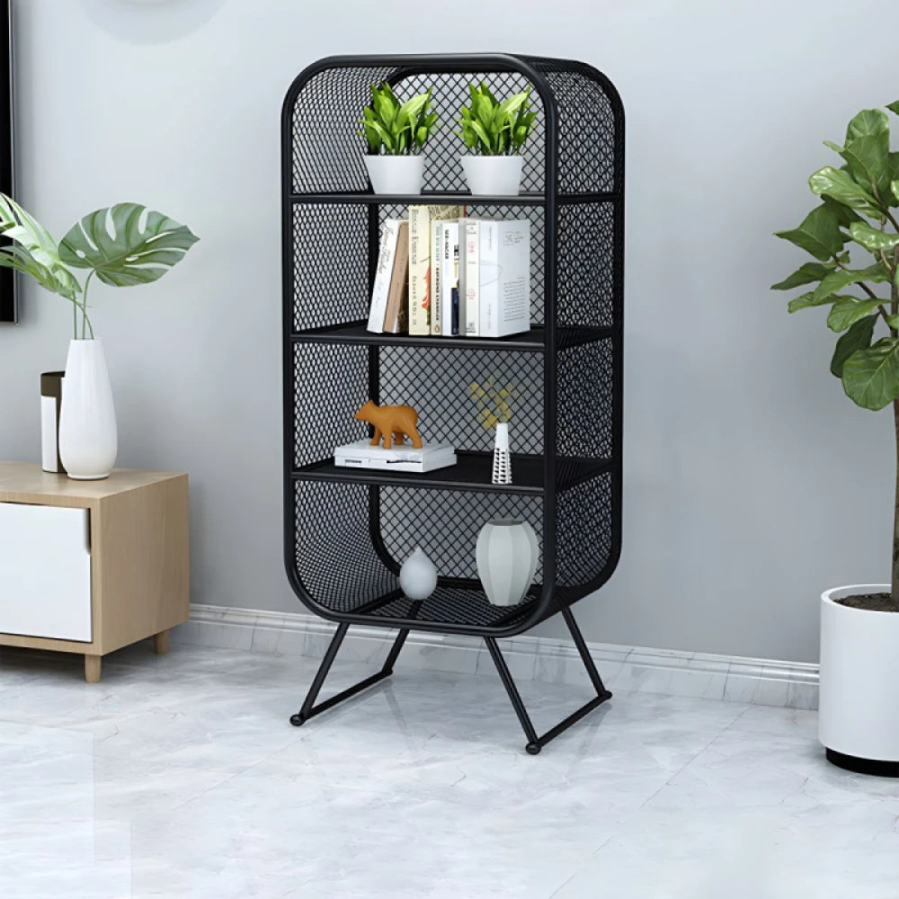 ALIK – Metal Iron Bookcase Black