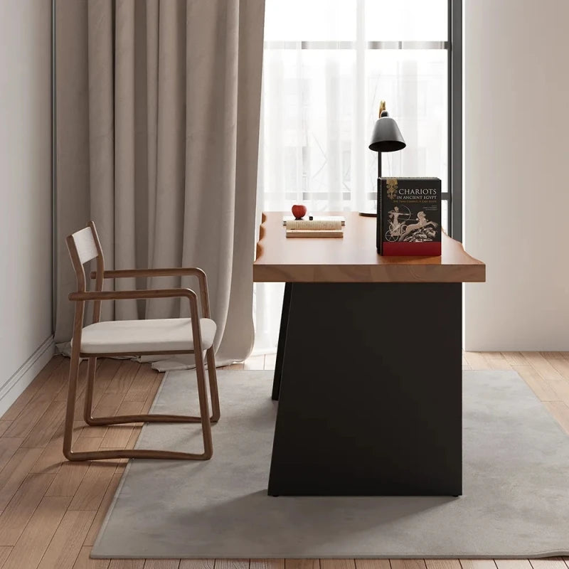 ABIR – Black & Brown Manager Table with Squiggly Details