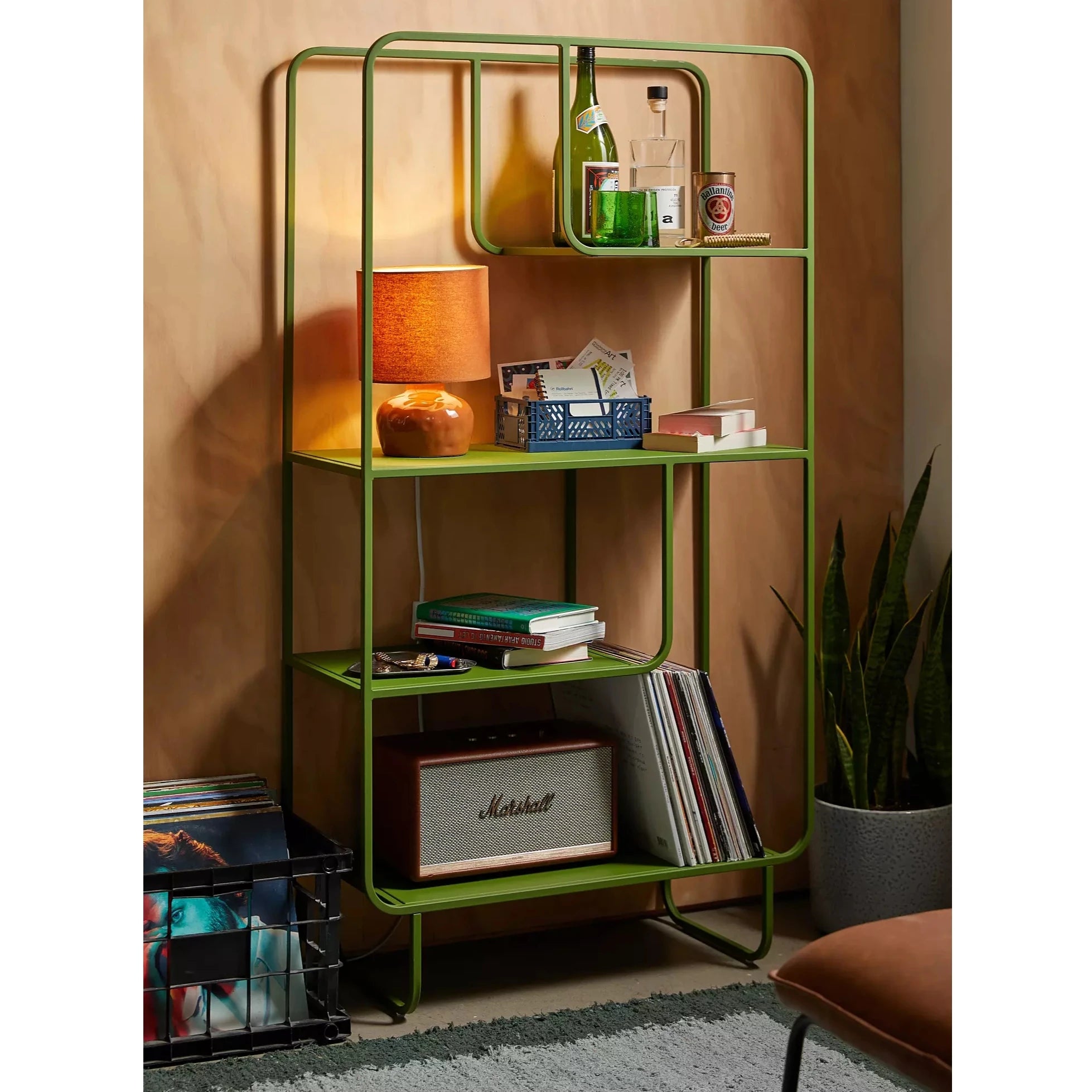 FLORAD – Green Geometric Metallic Bookshelf