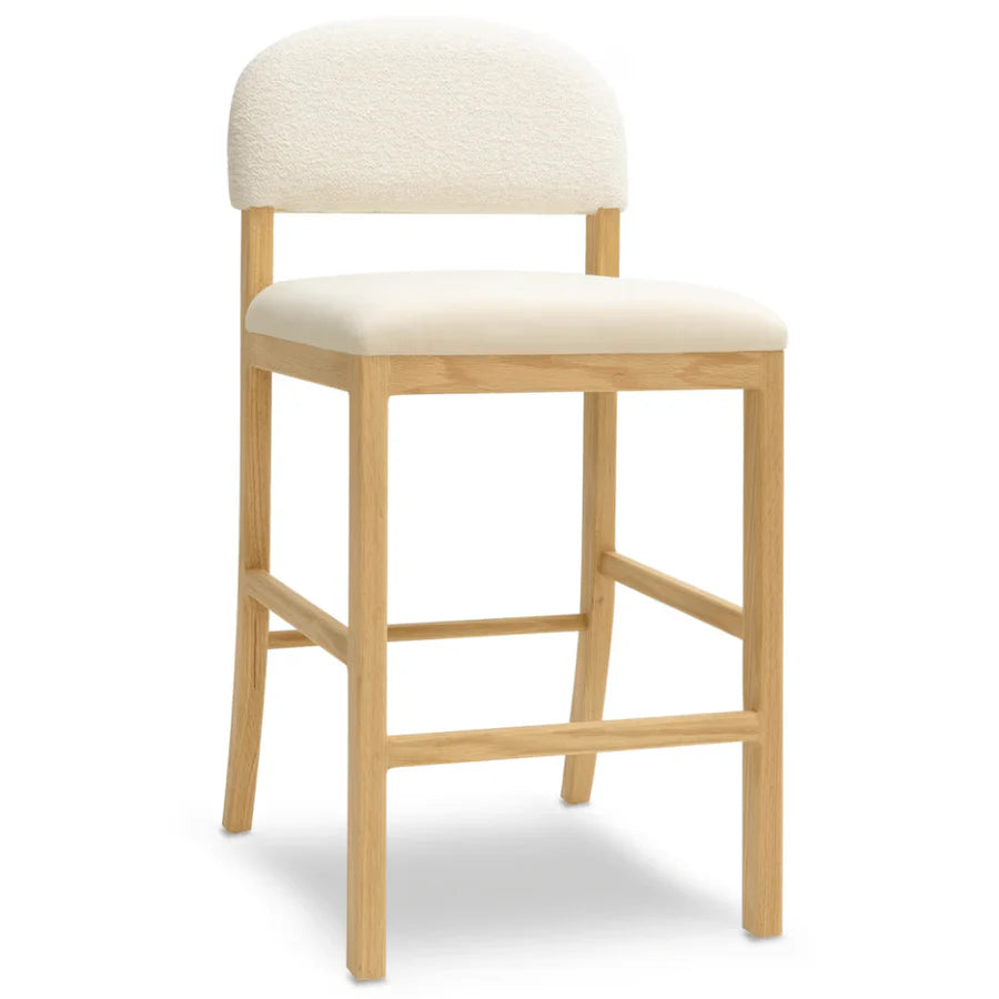 CALISEL – Coastal Inspired Oak Brown & White Barstool