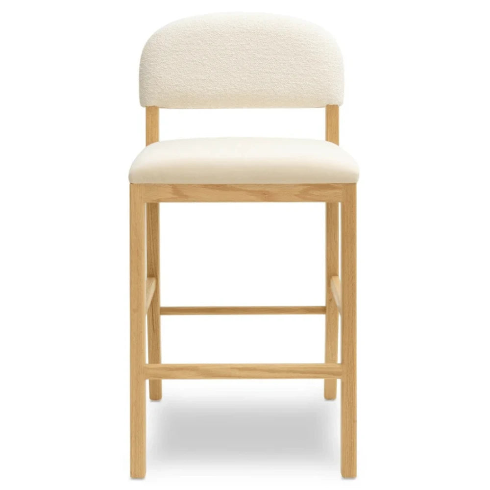 CALISEL – Coastal Inspired Oak Brown & White Barstool