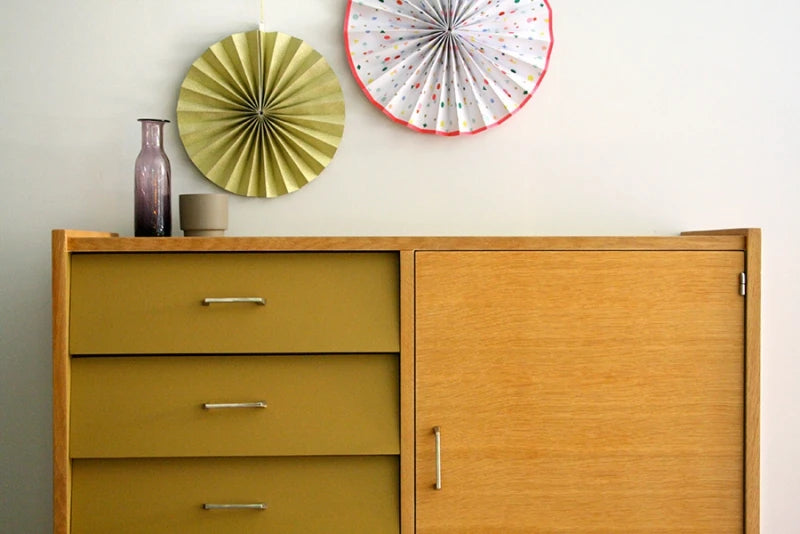 AIZLE – Brown & Matt olive Green Side Board Dresser