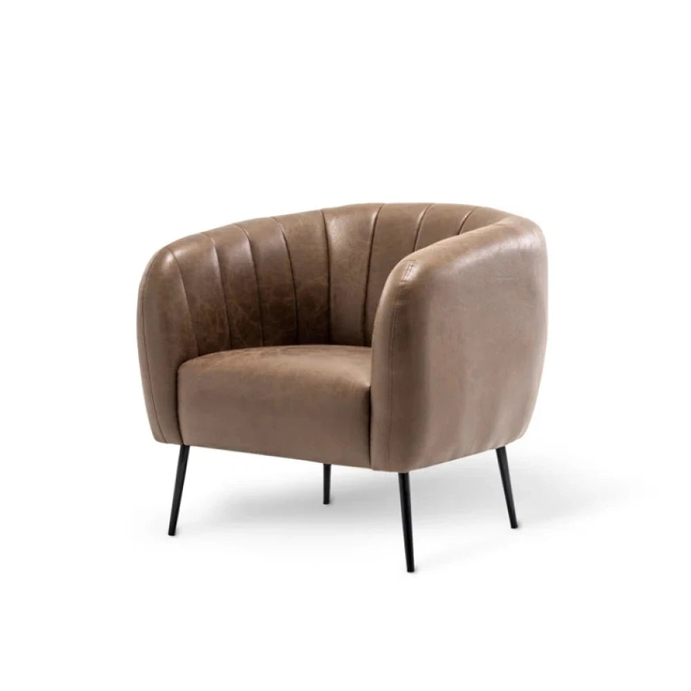 COMOSE – Brown Channel Tufted Accent Chair