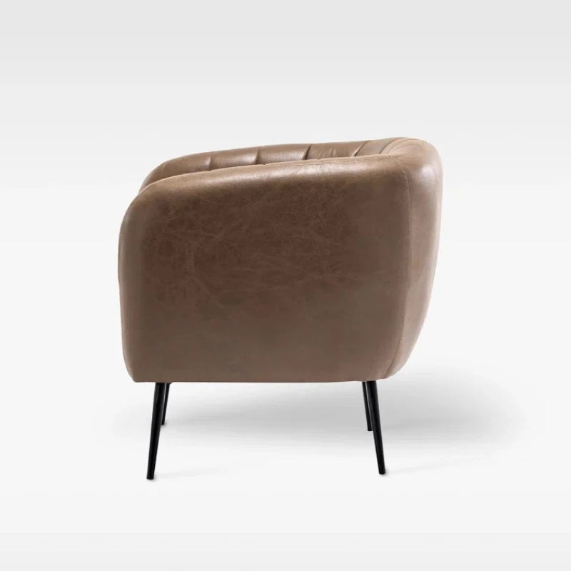 COMOSE – Brown Channel Tufted Accent Chair