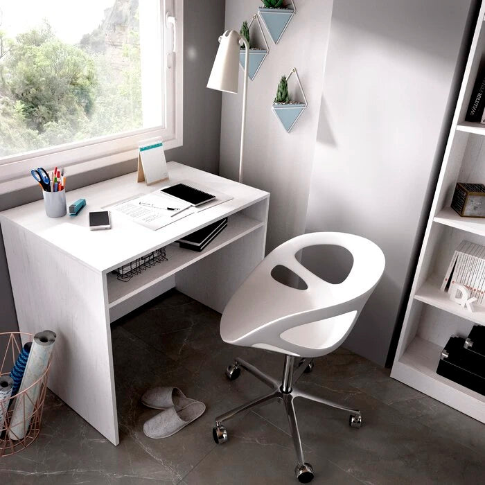 DERISH – White Compact Computer Desk
