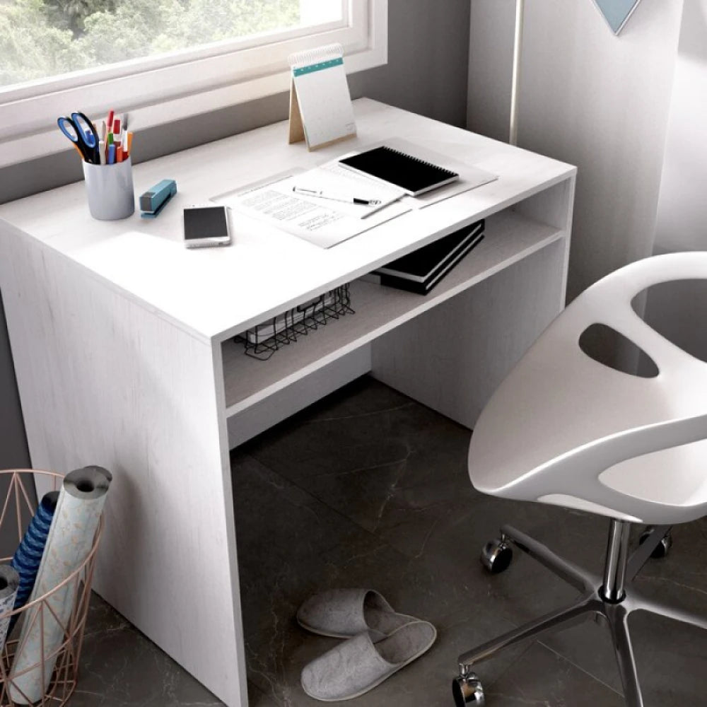 DERISH – White Compact Computer Desk