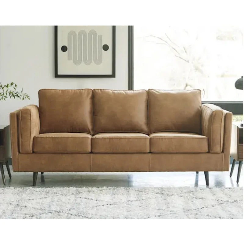 RUZBEH – Faux Leather Three Seater Sofa