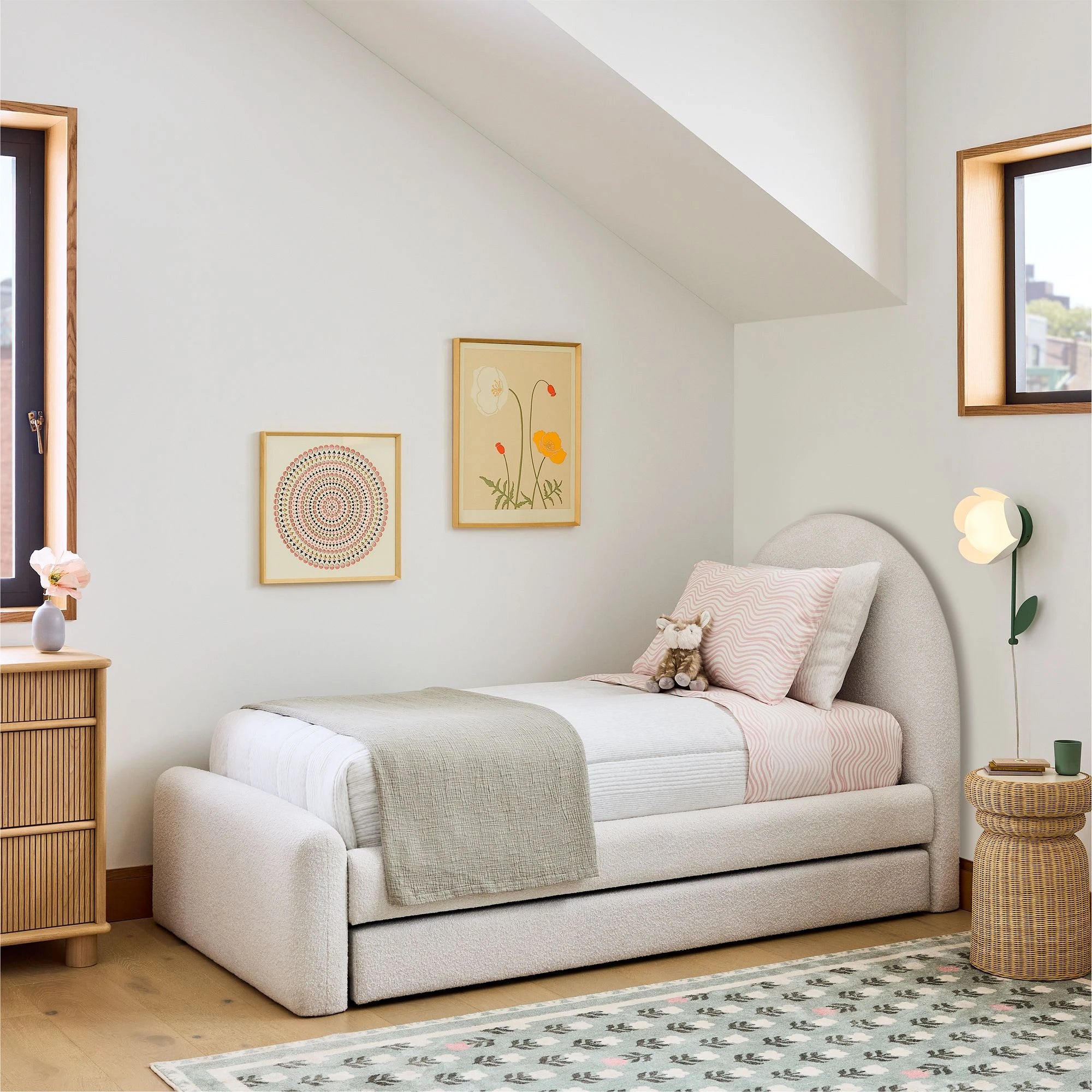 LINEA – Round Headboard Style Grey Teen Bed