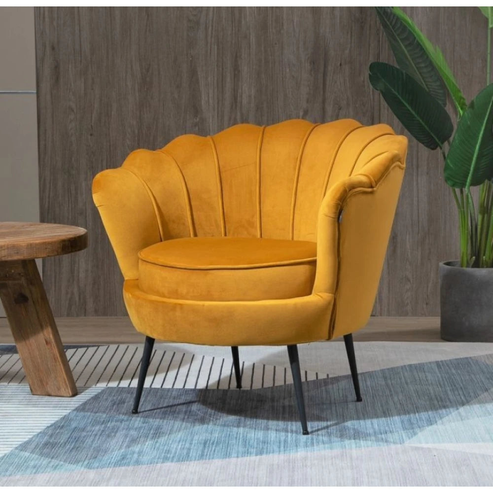 SARA – Yellow Shell Back Cocktail Chair