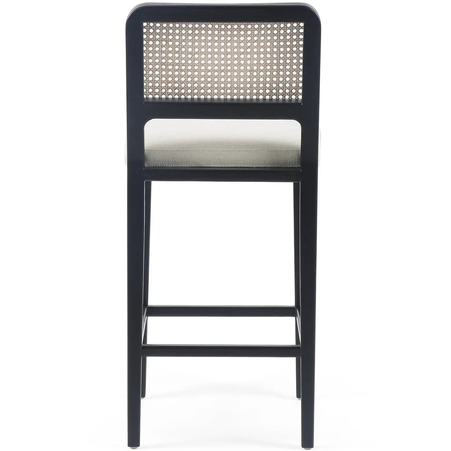 COZAL – Mid Century Style Barstool with Cane Work Back