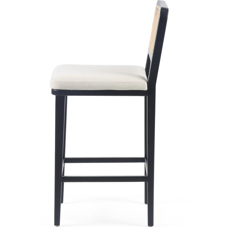 COZAL – Mid Century Style Barstool with Cane Work Back